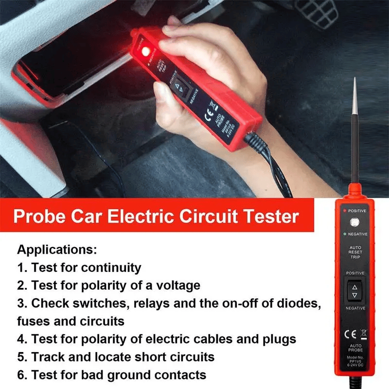 (🔥NEW YEAR SALE - 49% OFF) Car Electric Circuit Tester,  6-24V DC Automotive Multifunctional Drive Test Pen, Car Short Circuit/Open Circuit/Leakage Detection Tool