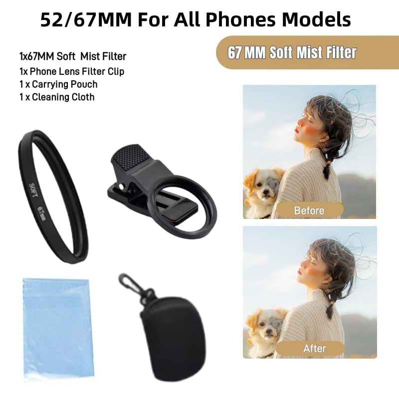 52/67MM Phone Lens Filter Kit For All Phones Models