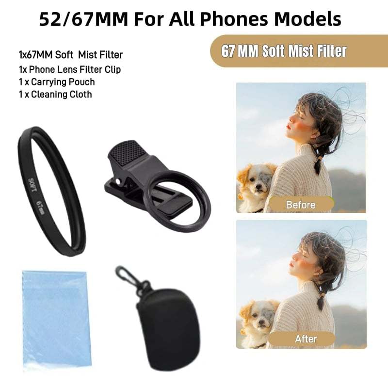 52/67MM Phone Lens Filter Kit For All Phones Models