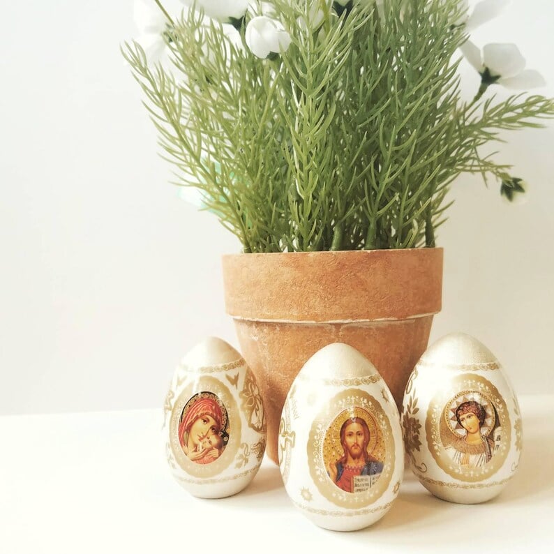 🔥2025 Hot Sale 49% OFF - 🐣🙏Wooden Icon Easter Eggs