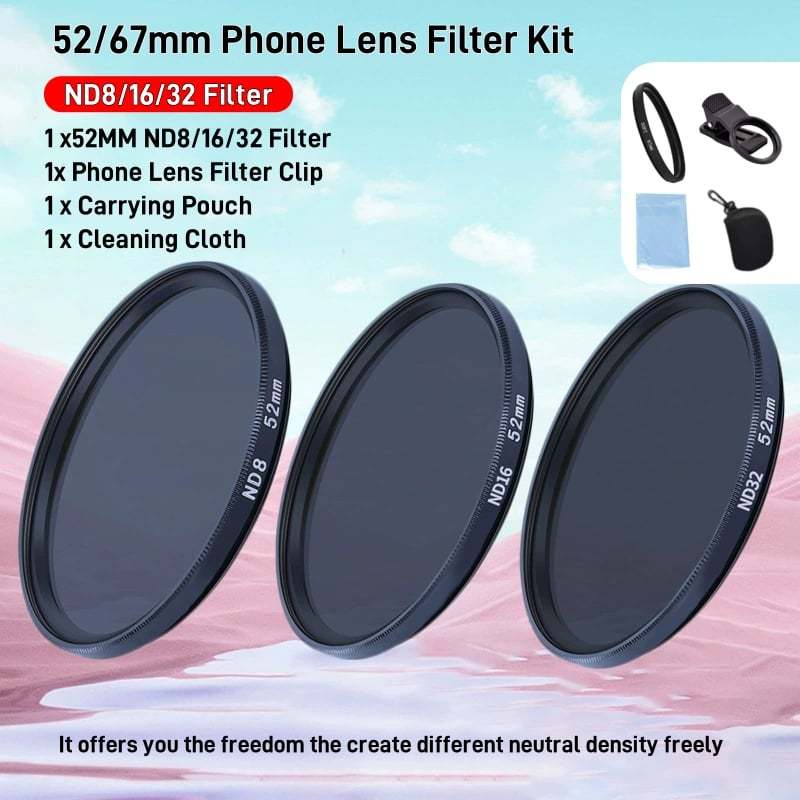 52/67MM Phone Lens Filter Kit For All Phones Models