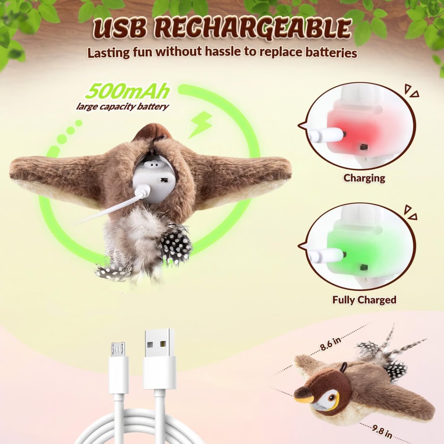 🔥2025 New Year Sale 49% OFF - Interactive Chirping Bird Cat Toy