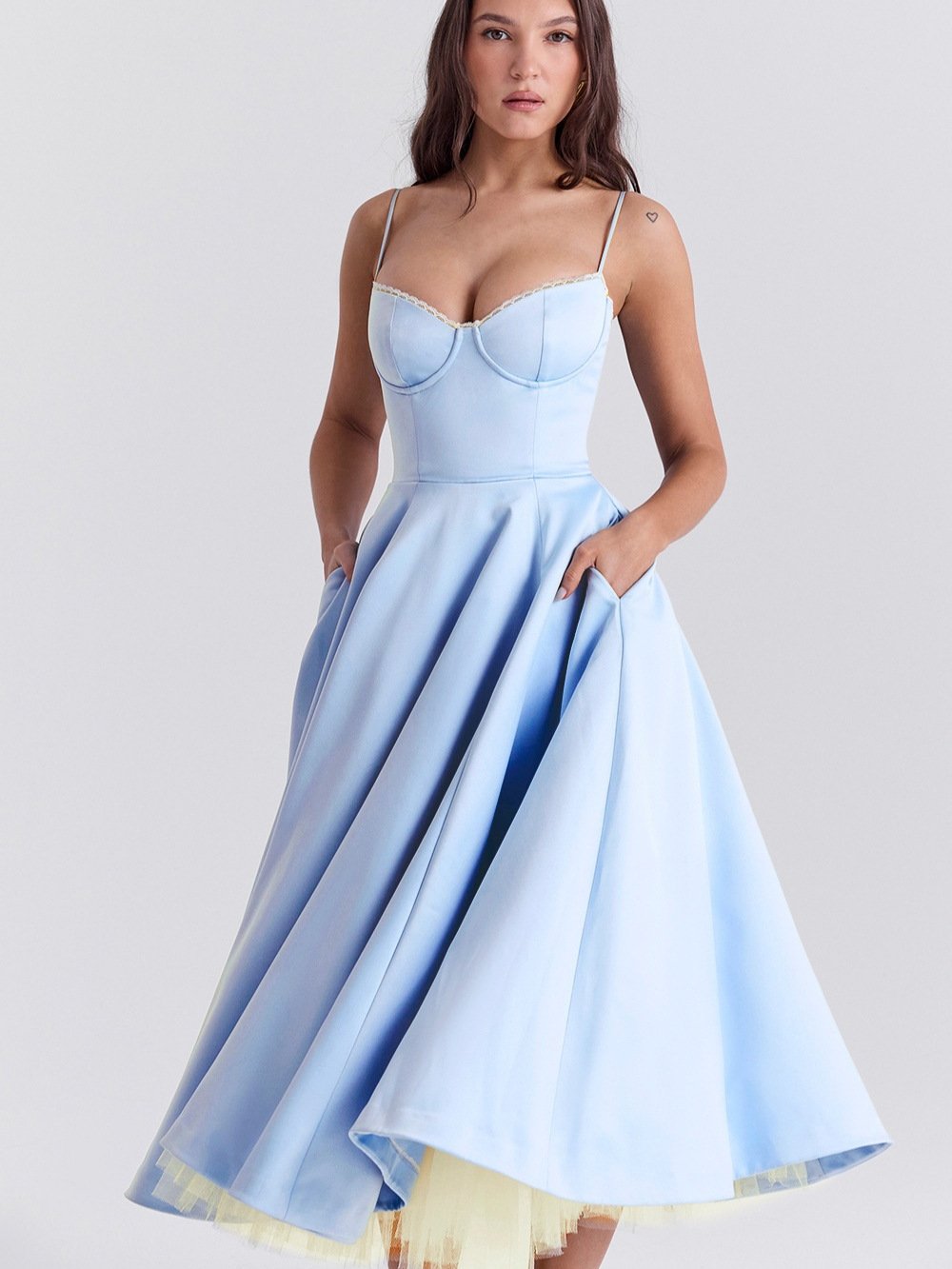 🔥Final Hot Sale-49% OFF🔥 Satin Tulle Midi Dress(FREE SHIPPING)