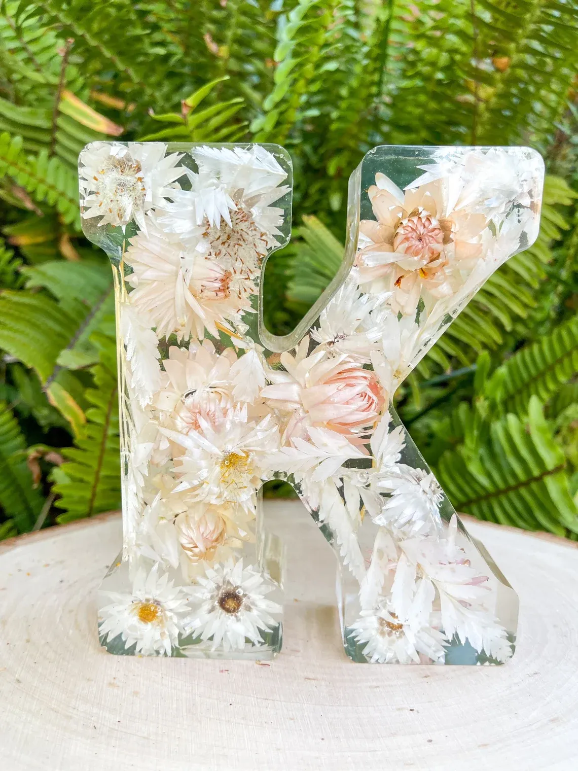 🌸Dried floral resin letter light