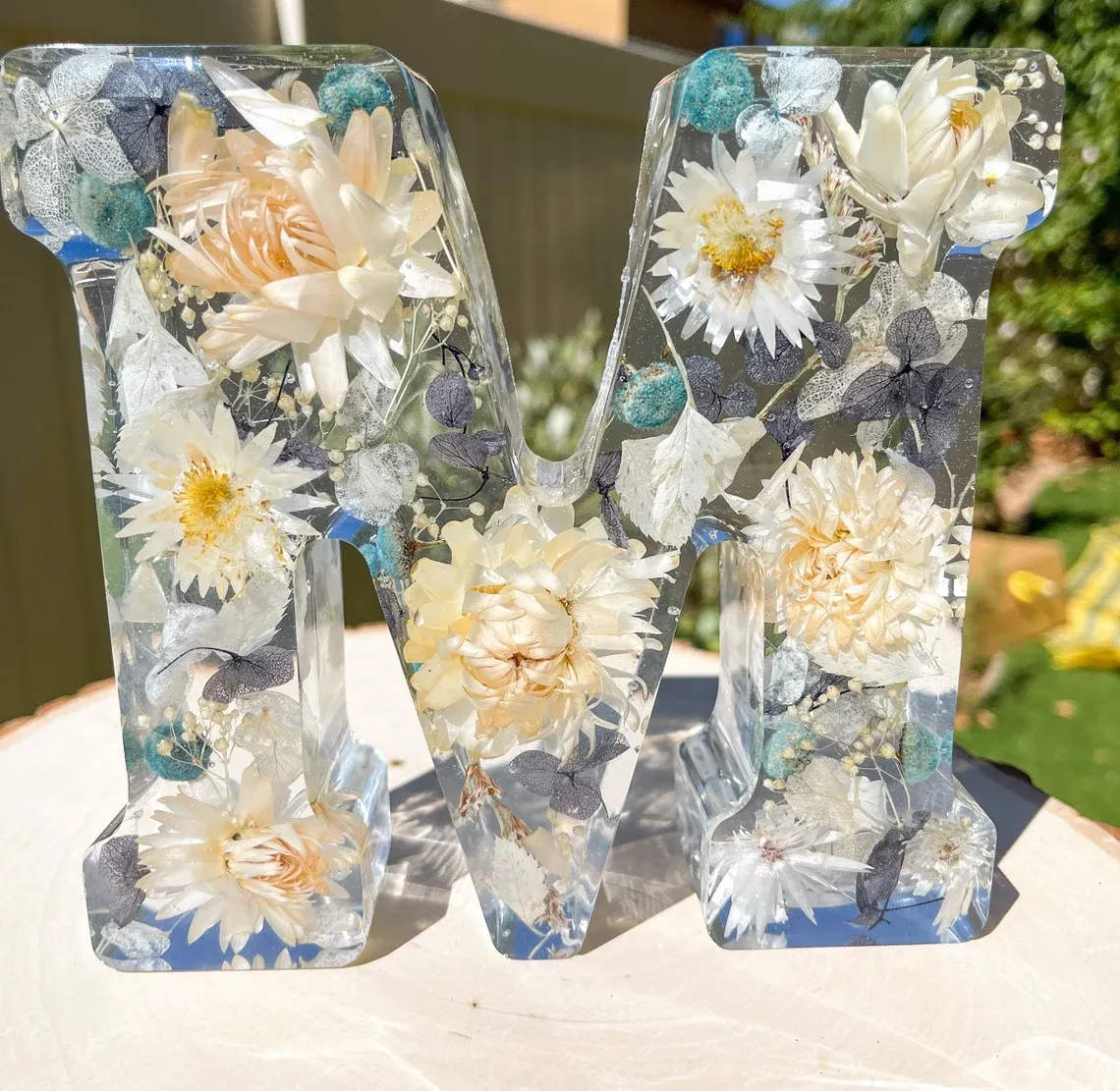 🌸Dried floral resin letter light