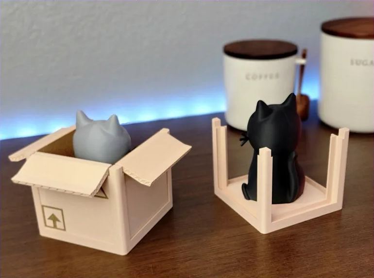 ✨Limited Sale 49% OFF✨ Adorable Cat Box Coaster Set – Purrfectly Playful! 🐱📦