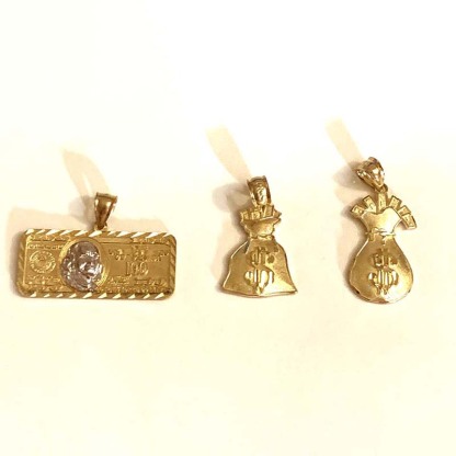 $100 Bill Pendant Money Bag Pendant Twist Chain Necklace