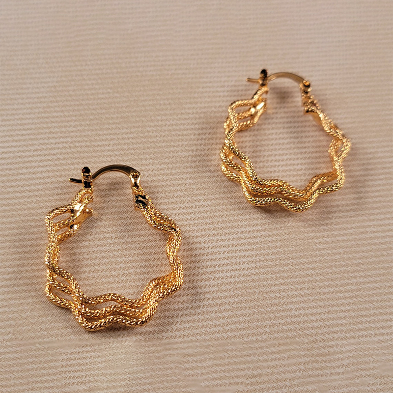 Star Hoops Earrings Gold Plated Earrings