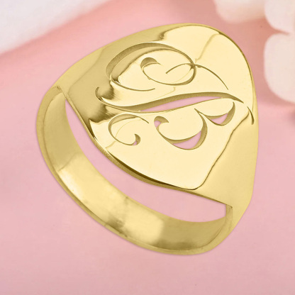 Custom Gold Plated Initial Ring