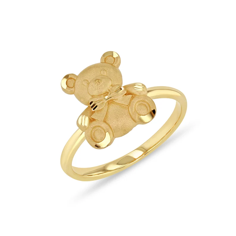 Teddy Bear Ring Gold Plated Plain Ring