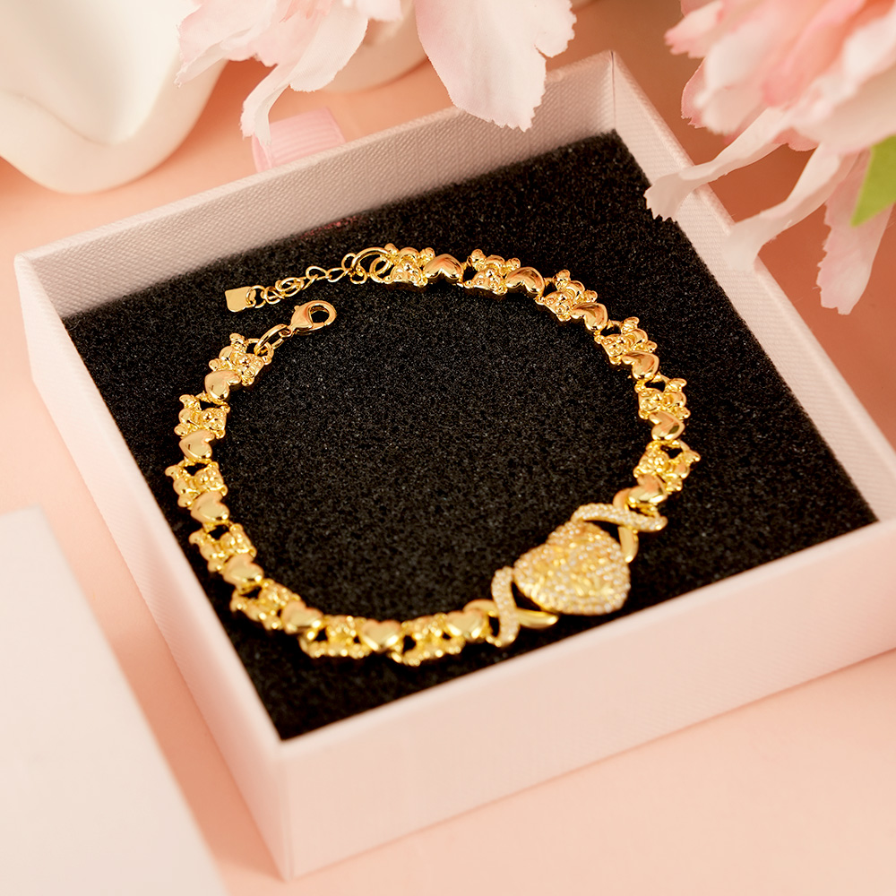 Gold Plated Love You XOXO Bracelet Gift For Mom