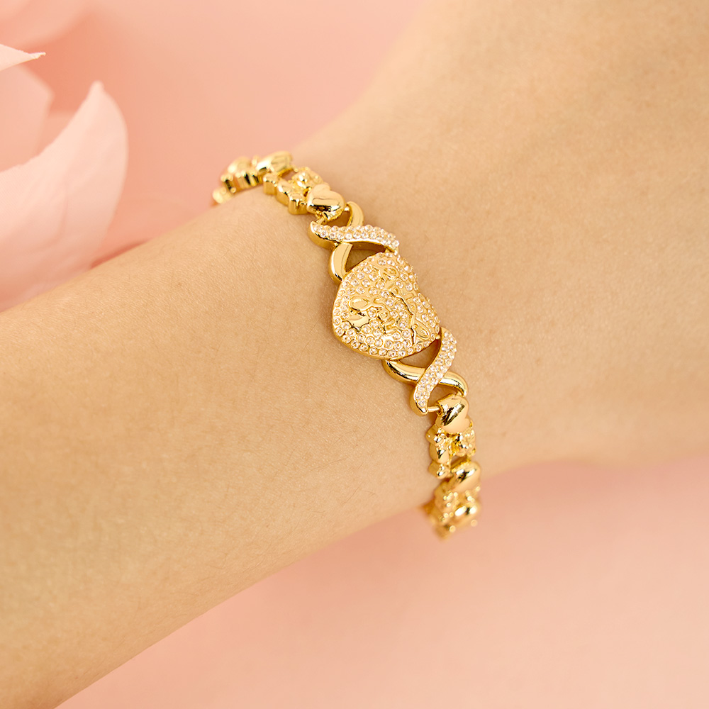 Gold Plated Love You XOXO Bracelet Gift For Mom