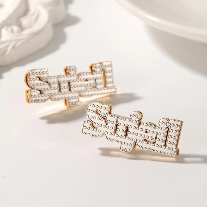 Custom Personalized Stud Silver Name Earrings