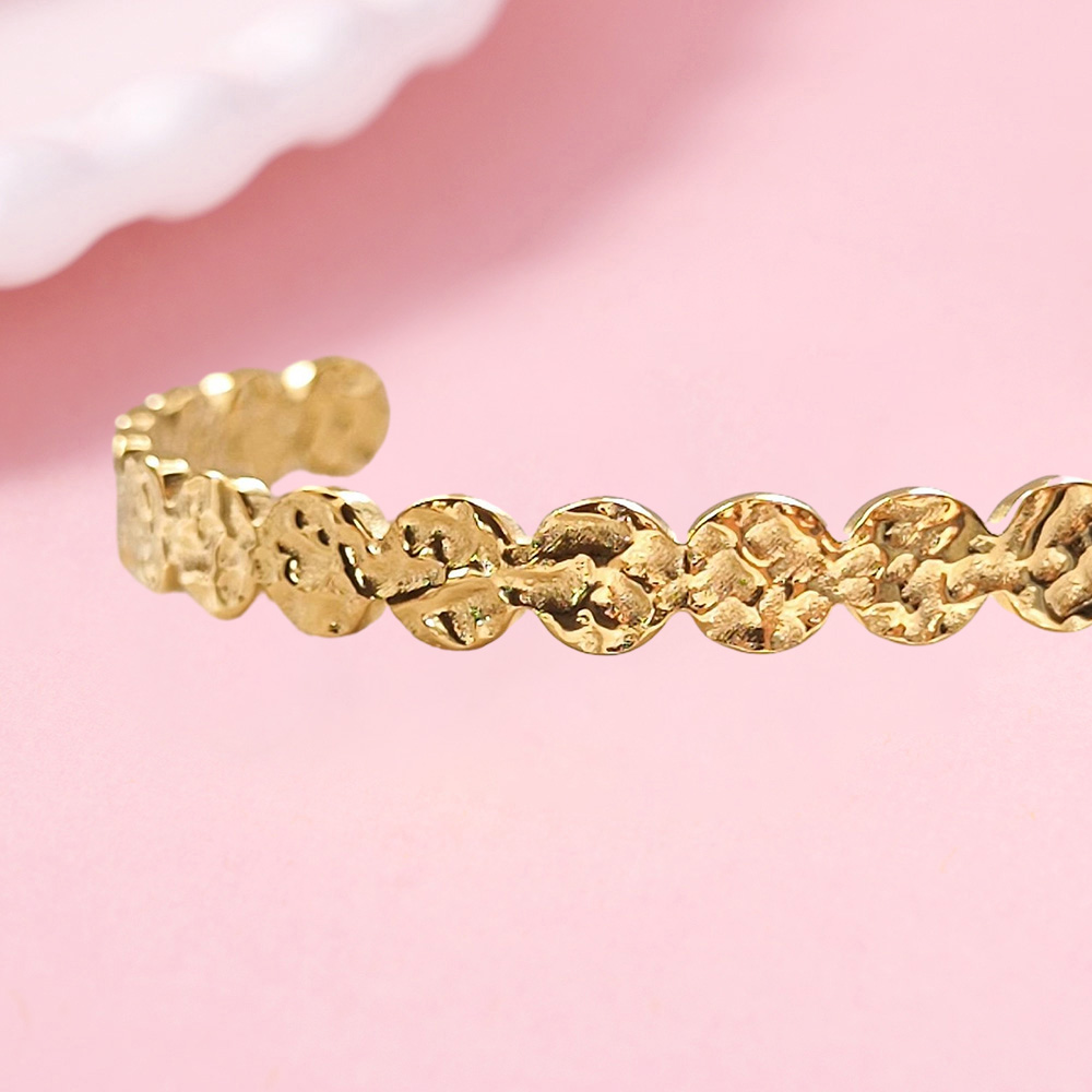 Nugget Cut Gold Plated Ladies Bracelet