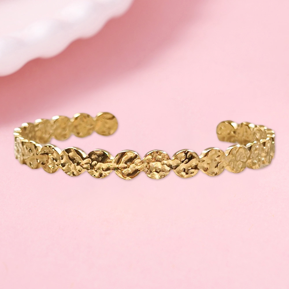 Nugget Cut Gold Plated Ladies Bracelet