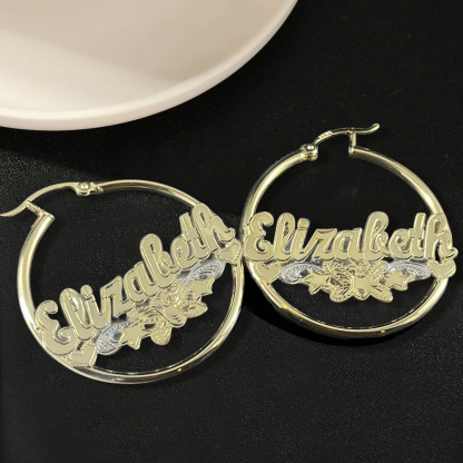 Custom Butterfly Name Hoop Earrings