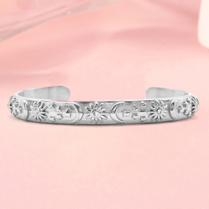 Sun Moon and Stars Gold Plated Bracelet