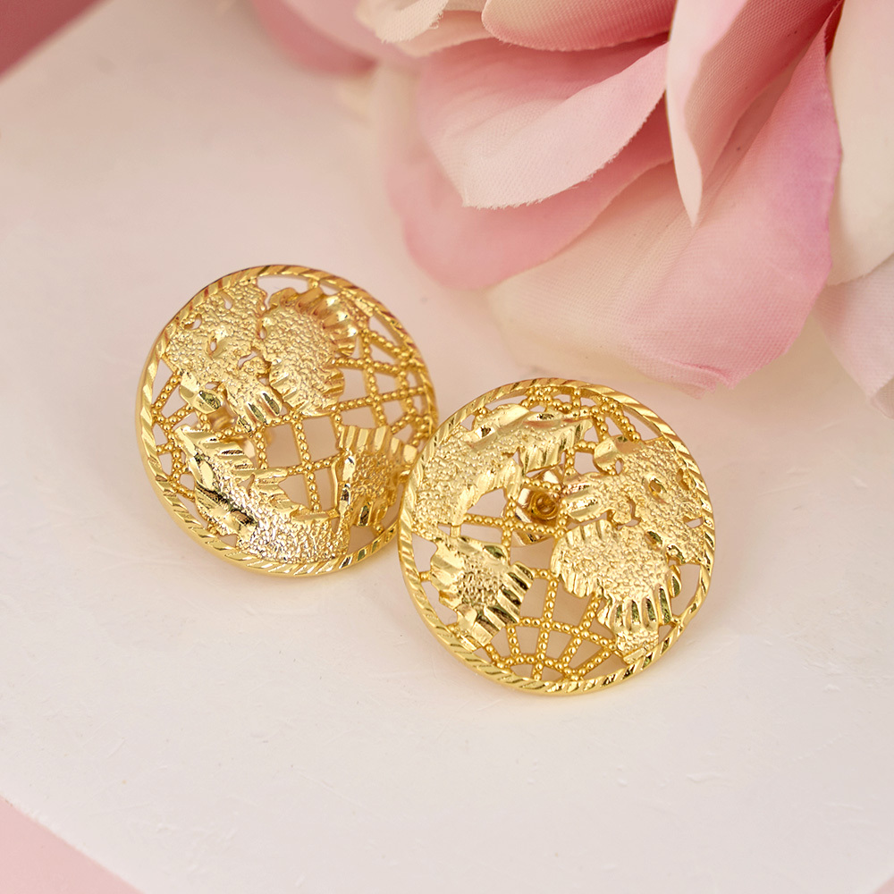 Circle Globe Stud Earrings World Map Earrings
