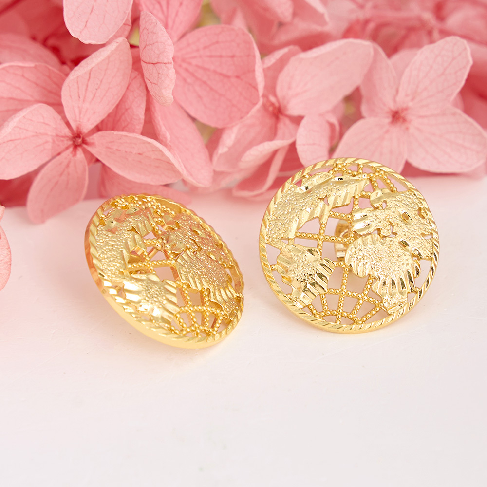Circle Globe Stud Earrings World Map Earrings