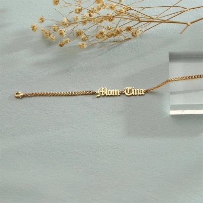 Two Old English Names Bracelet Personalized Name Bracelet