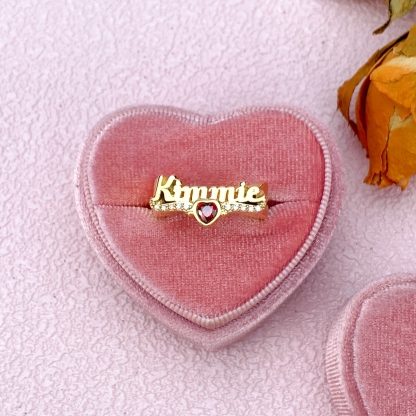 Personalized Zircon Birthstone Name Ring