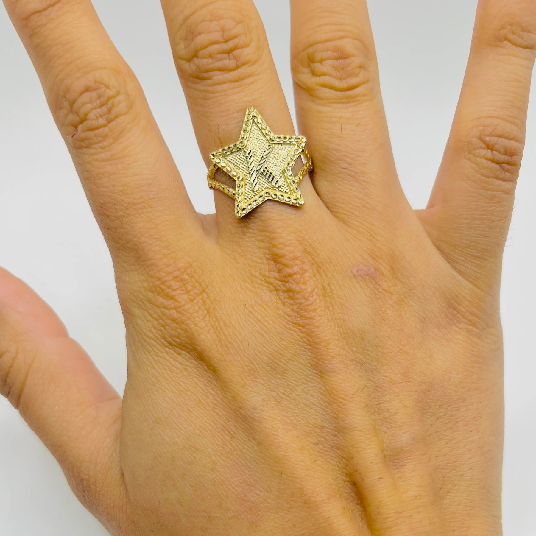 Gold Plated Star Initial Ring
