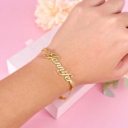 Nameplate Pendant Personalized Custom Necklace and Bracelet Set