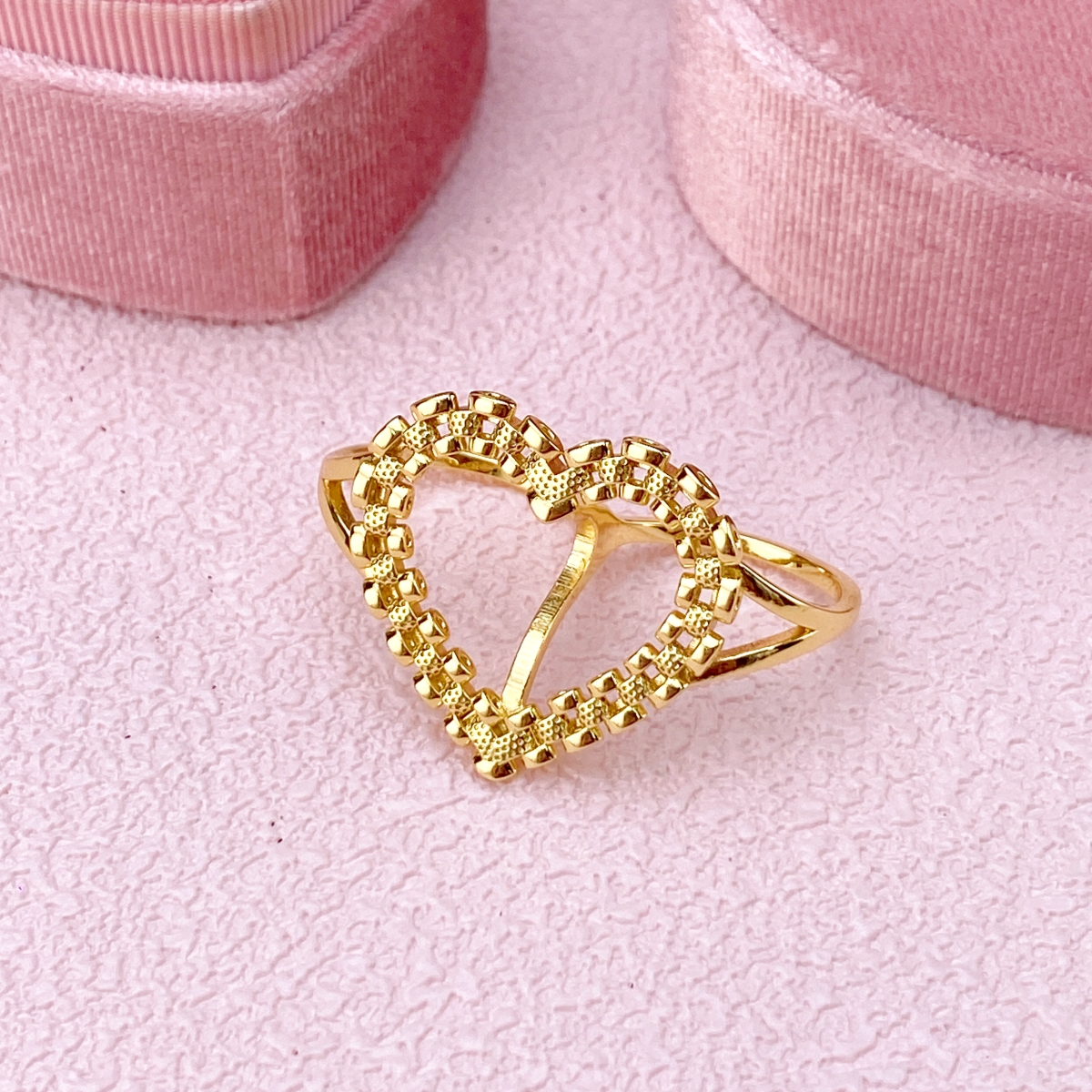 Heart Love Frame Two Finger Ring RX Watch Band Style Ring