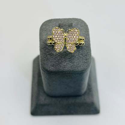 Pink Butterfly Bubble Ball Ring