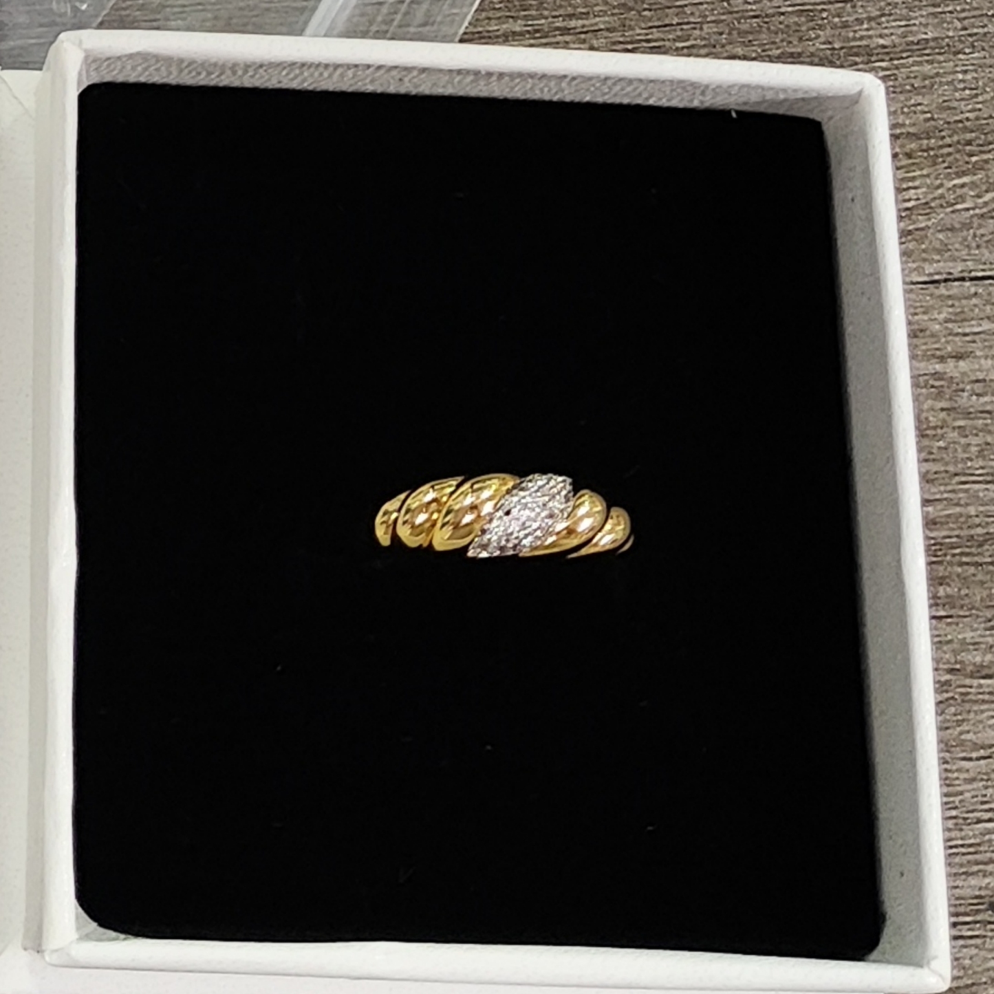 Personalized Engraved Croissant Braided Twisted Signet Chunky Dome Ring