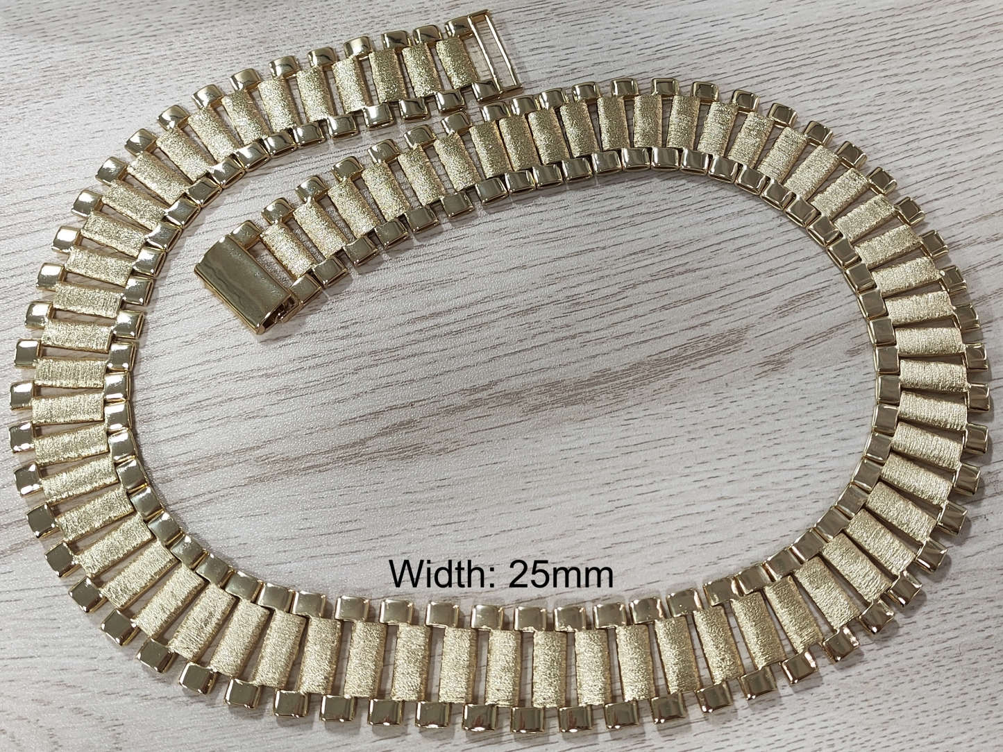 25mm RX Chain Gold Plated Presidential Link Chain Watch Band Style Necklace