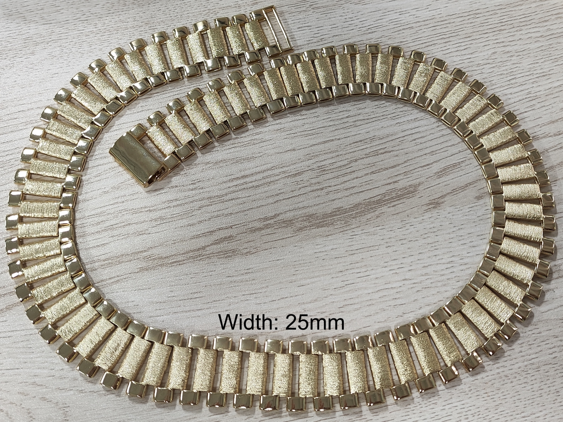 25mm RX Chain Gold Plated Presidential Link Chain Watch Band Style Necklace