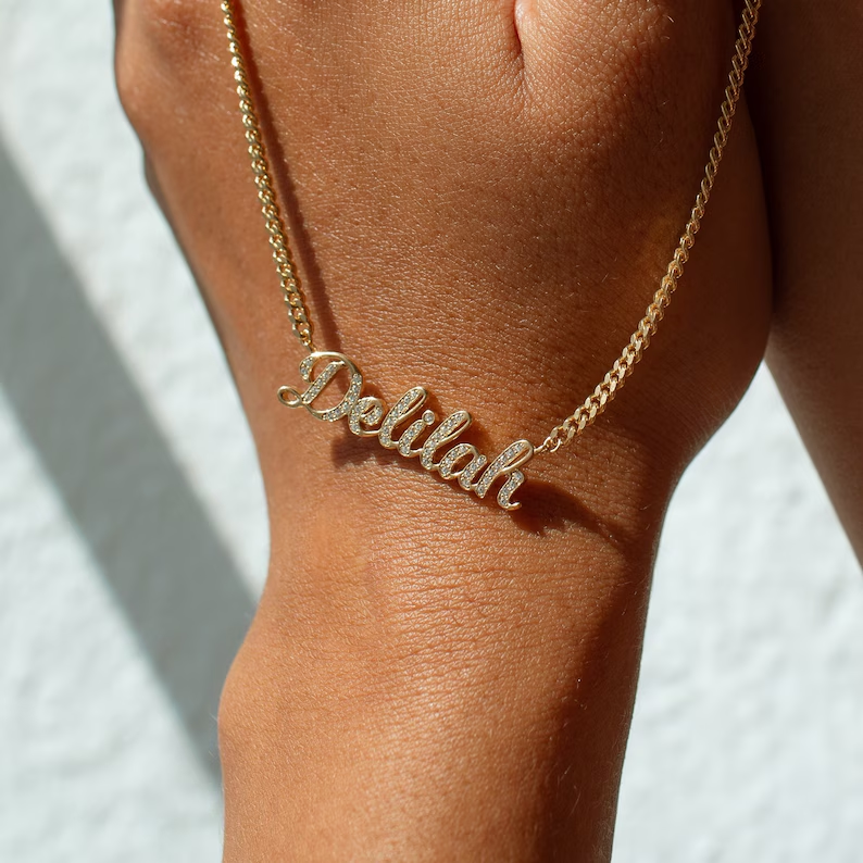 Personalized Custom Shiny Bling Name Necklace