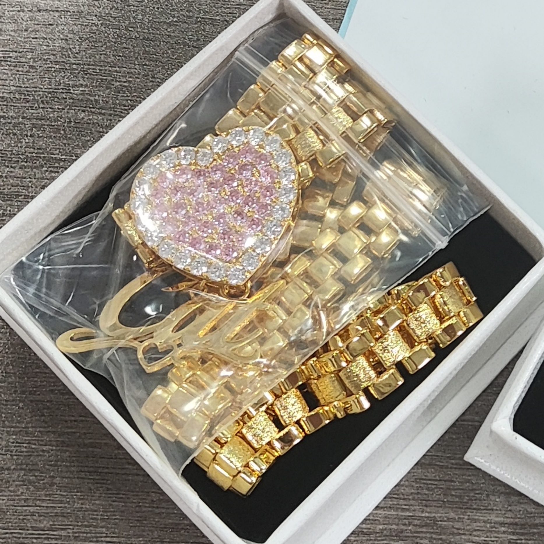 Custom RX Chain Pink Heart Personalized Name Necklace