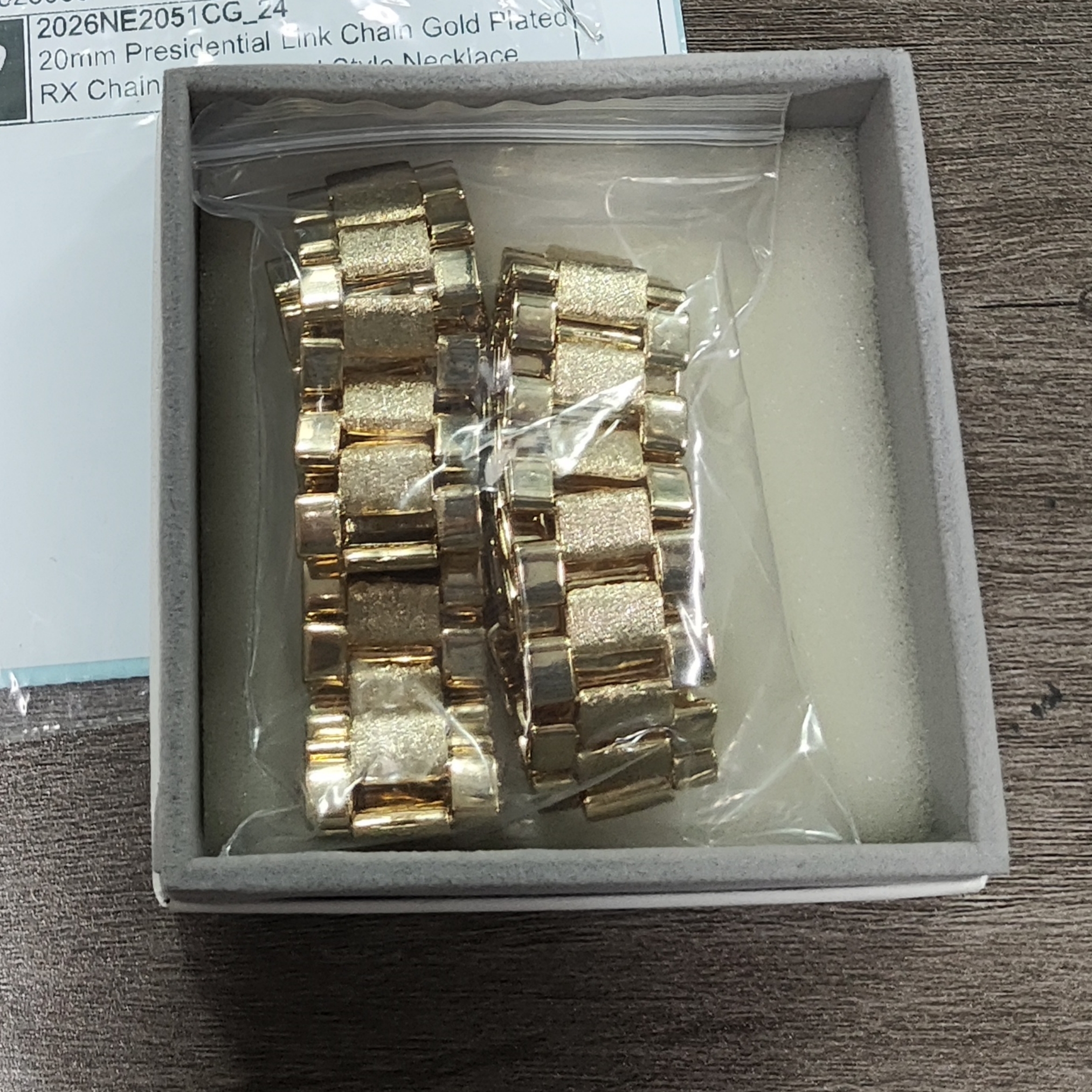 20mm Presidential Link Chain Gold Plated RX Chain Watch Band Style Necklace