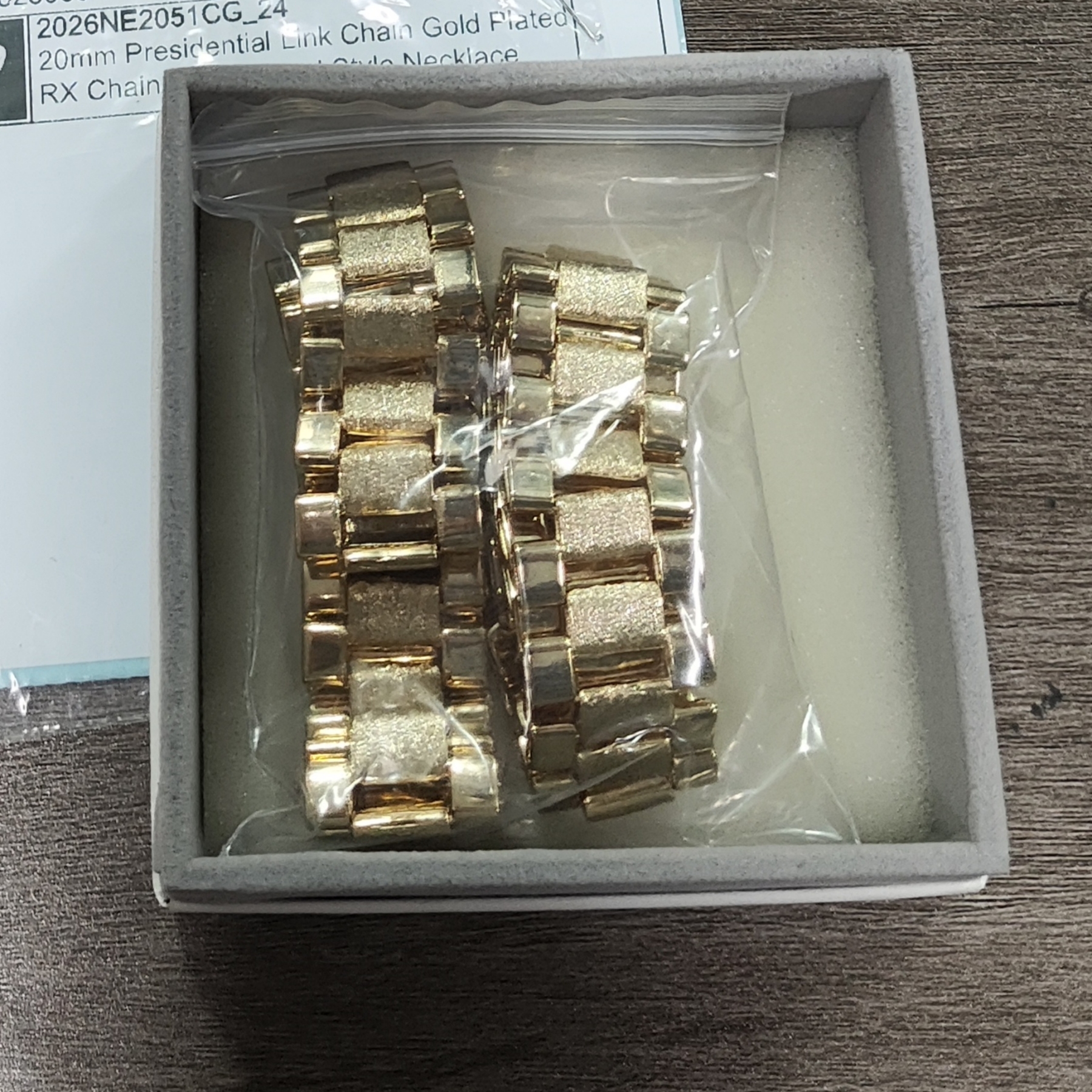 20mm Presidential Link Chain Gold Plated RX Chain Watch Band Style Necklace