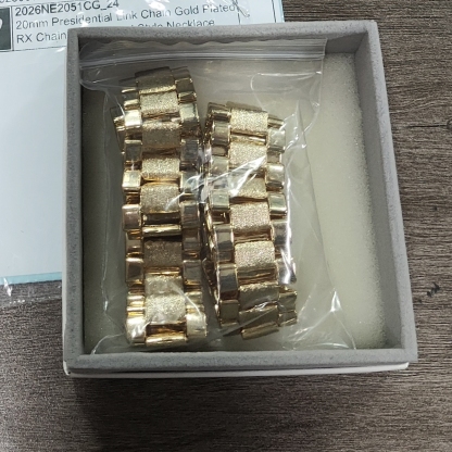 20mm Presidential Link Chain Gold Plated RX Chain Watch Band Style Necklace
