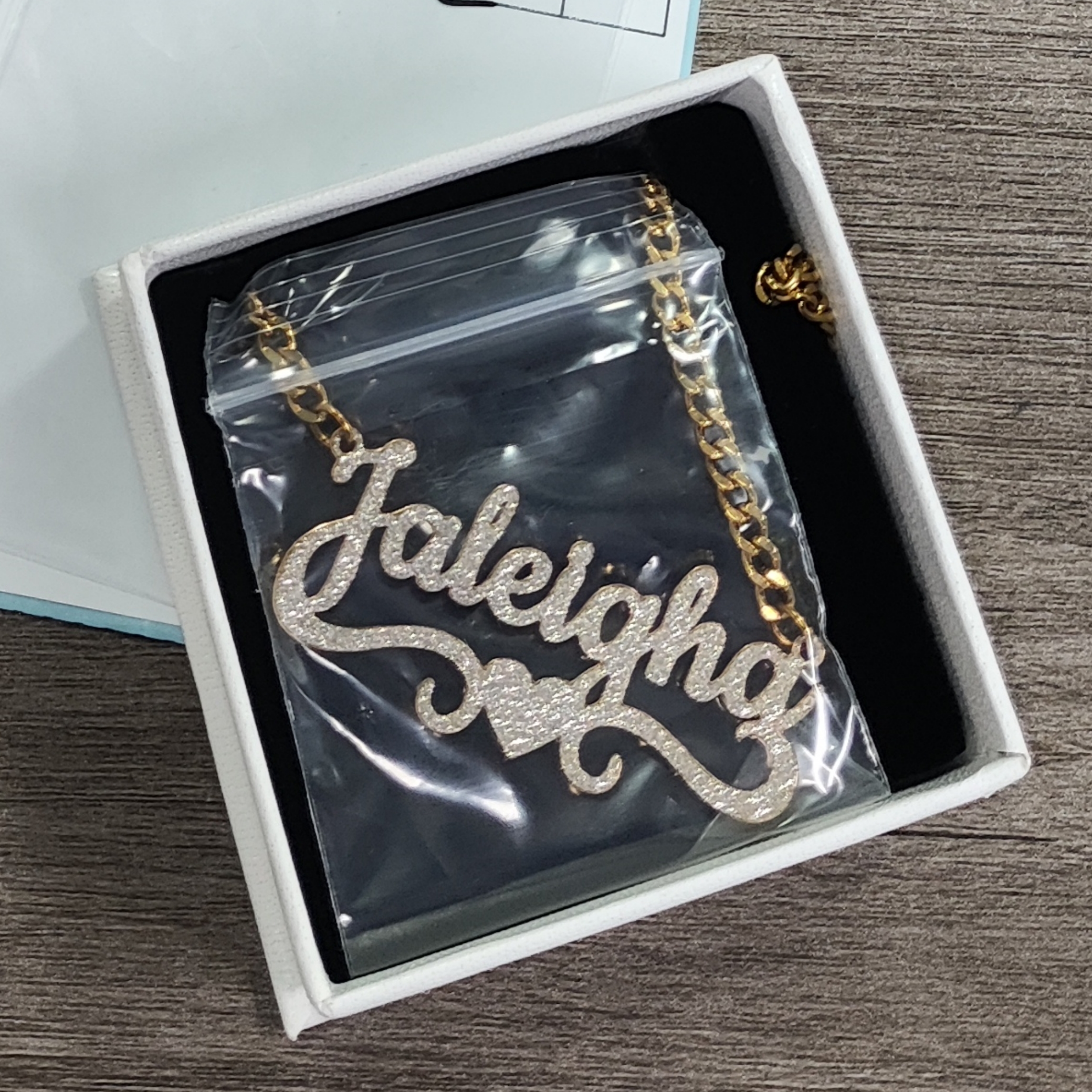 Dazzling Stainless Steel Name Necklace with Romantic Heart