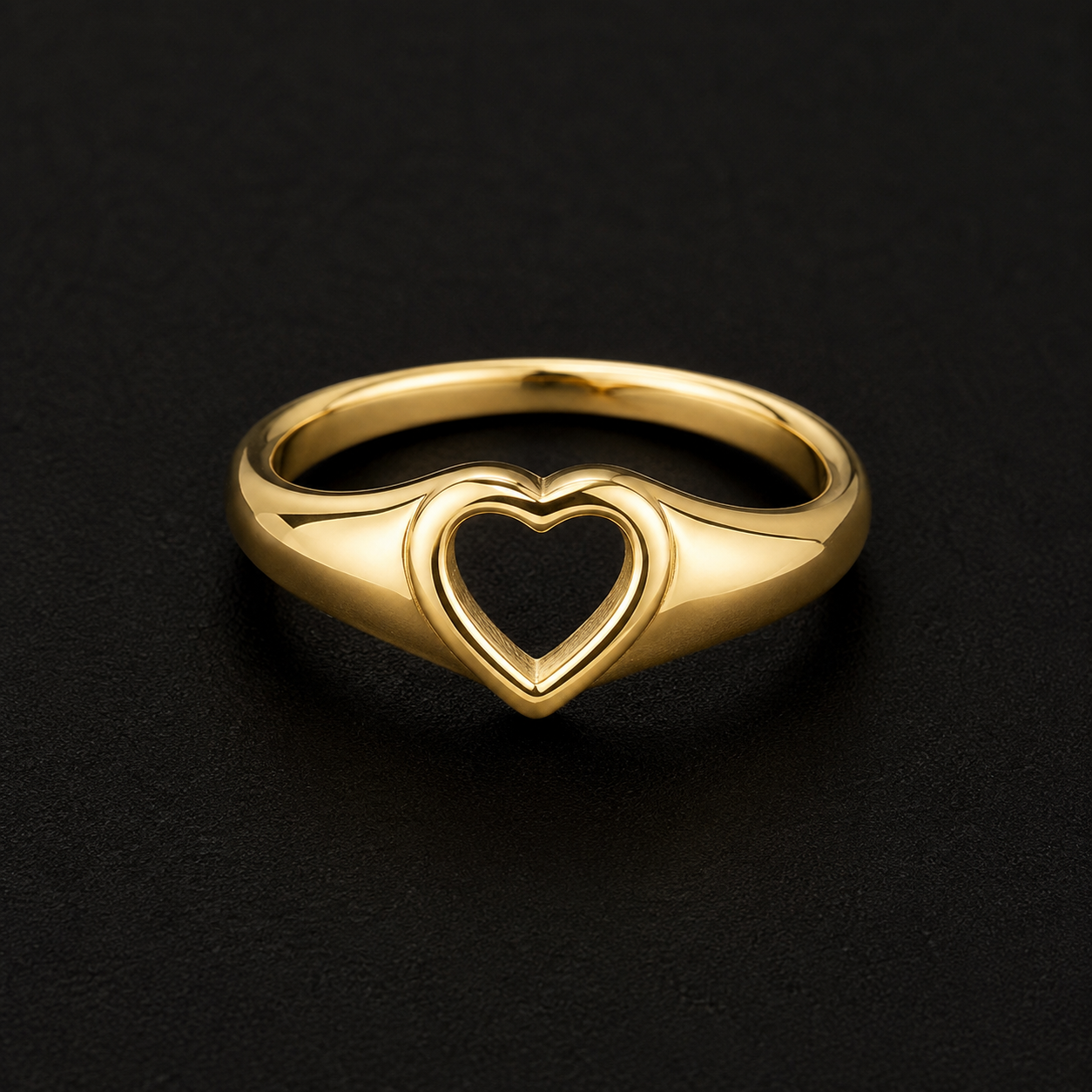 Gold Plated Open Heart Ring Promise Ring