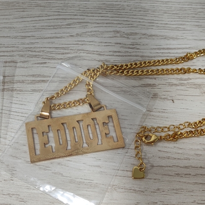 Hip Hop Custom Square Name Pendant Bar Necklace