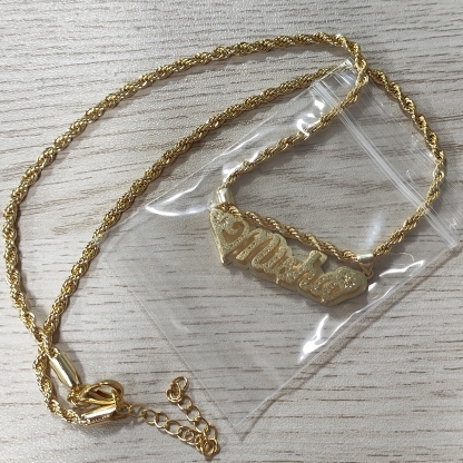 Personalized Double Plated Name Necklace With Heart