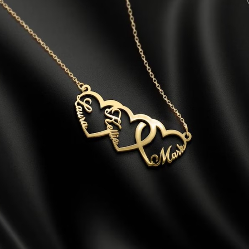 Gold Plated Multiple Name Necklace Custom Family Necklace