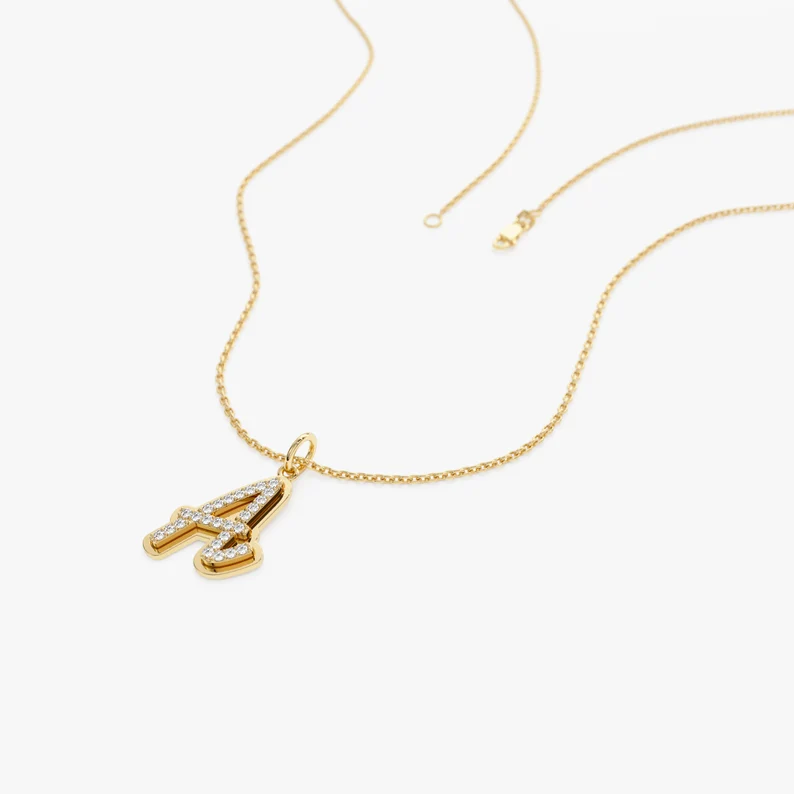 Double Layer Personalized 3D Initial Necklace
