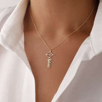 Personalized Zodiac Sign Name Necklace Gold Plated Name Necklace