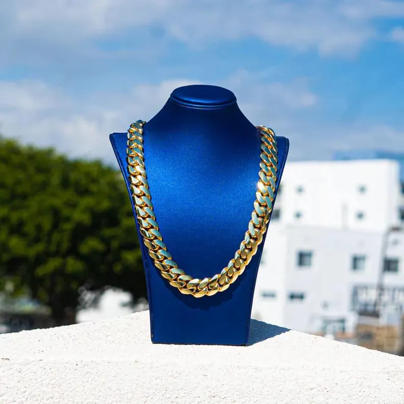 20mm Cuban Likn Chain Necklace Gold Plated Necklace