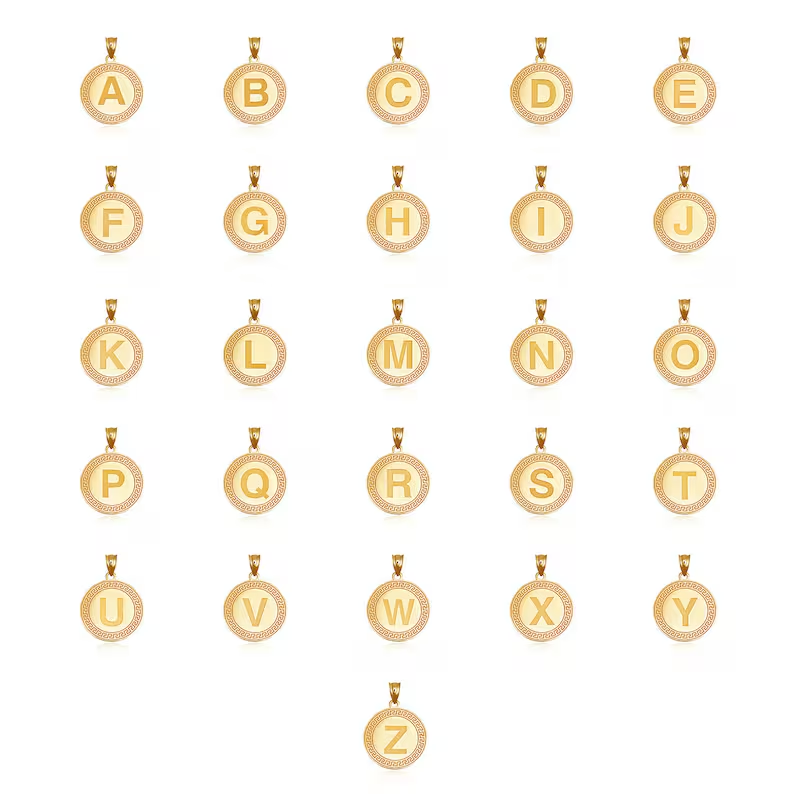 Gold Plated Custom Initial Letter Necklace