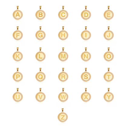 Gold Plated Custom Initial Letter Necklace