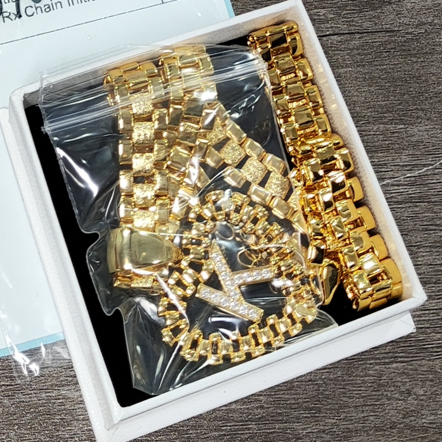 Personalized CZ Initial Letter Heart Pendant Necklace Rx Chain Initial Necklace