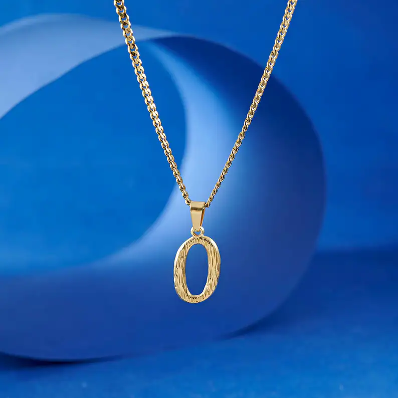 Gold Plated Personalized Initial Pendant Necklace