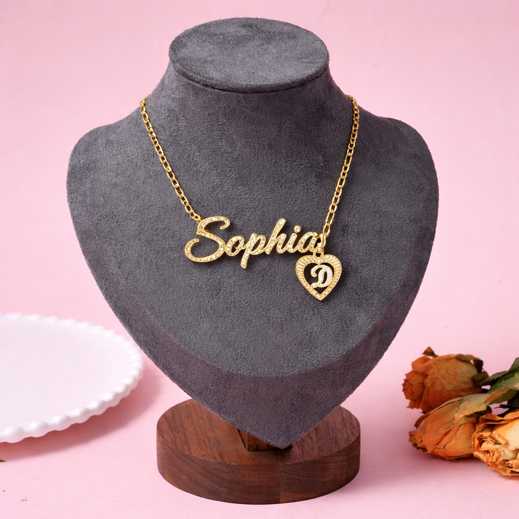 Personalized Custom Name Necklace with Initial Letter Pendant
